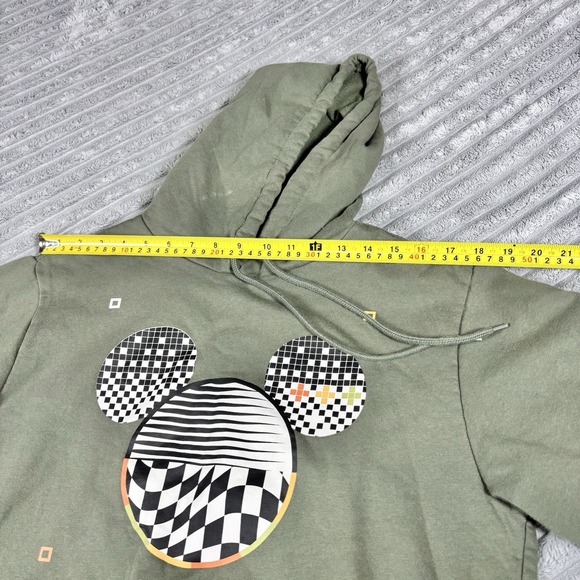 Disney‎ Mickey Mouse Graphic Hoodie Pullover Sweatshirt Olive Green medium - Picture 4 of 9